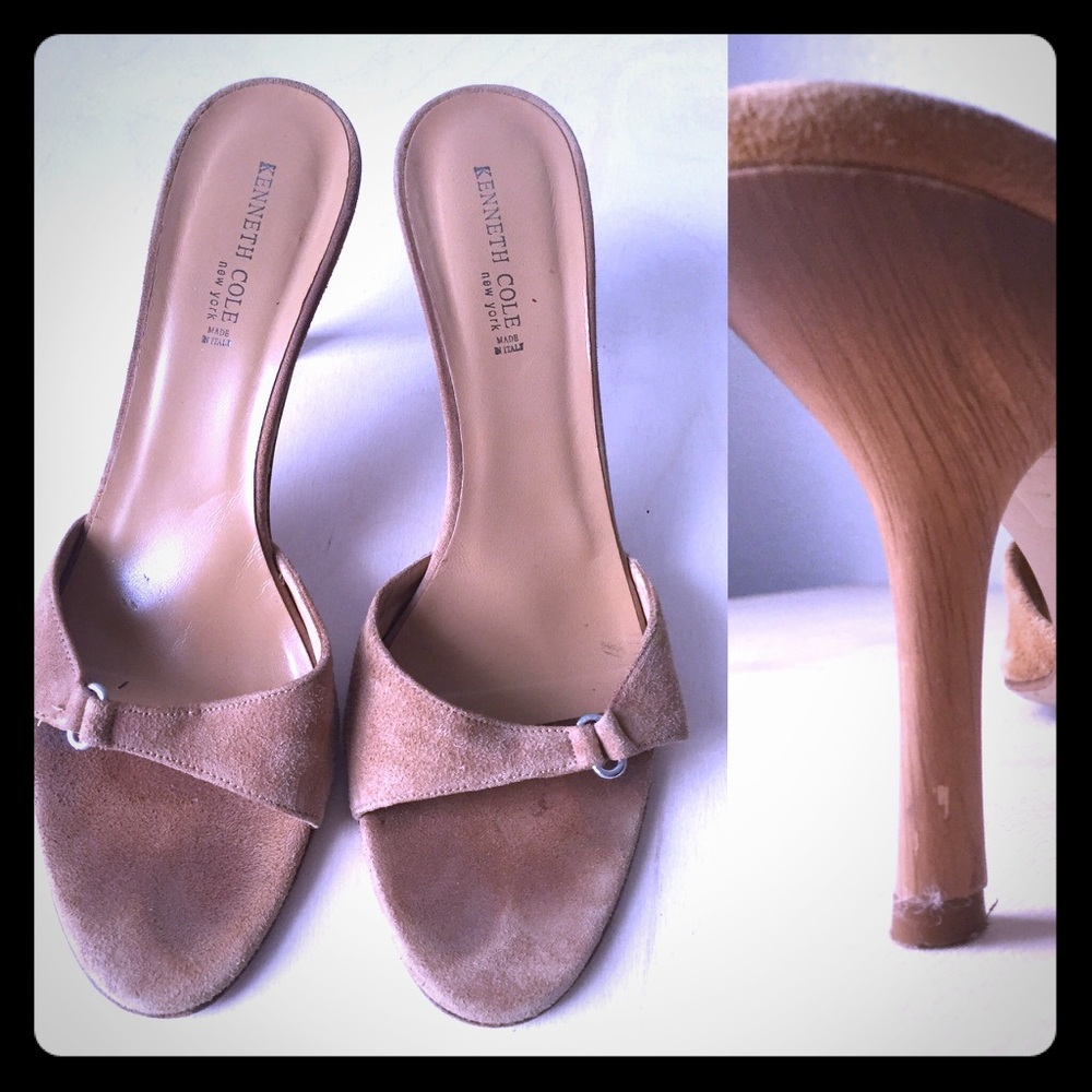 Kenneth Cole 3" high heeled slides